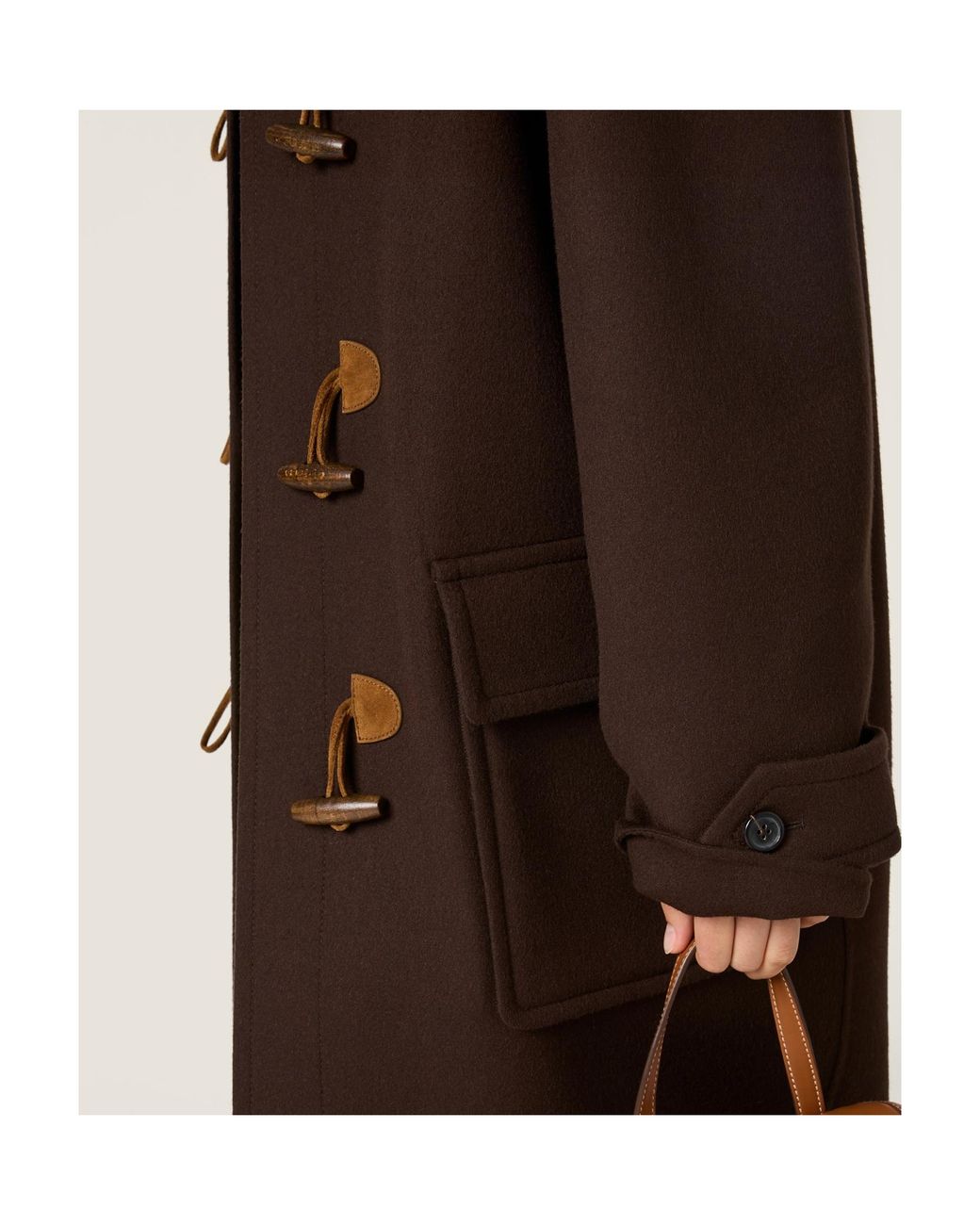 Miu Miu Brown Double Cashmere And Wool Duffle Coat