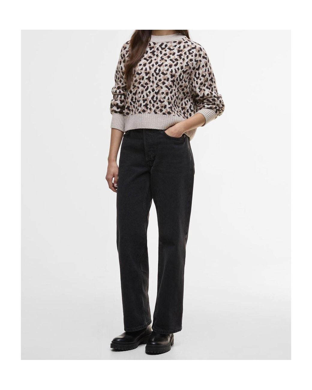 Barbour Black Harley Printed Crew Jumper
