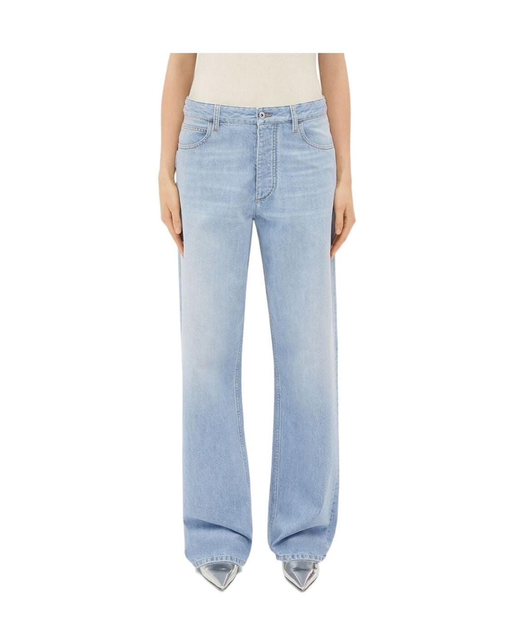 Bottega Veneta Blue Wide Leg Denim Jeans
