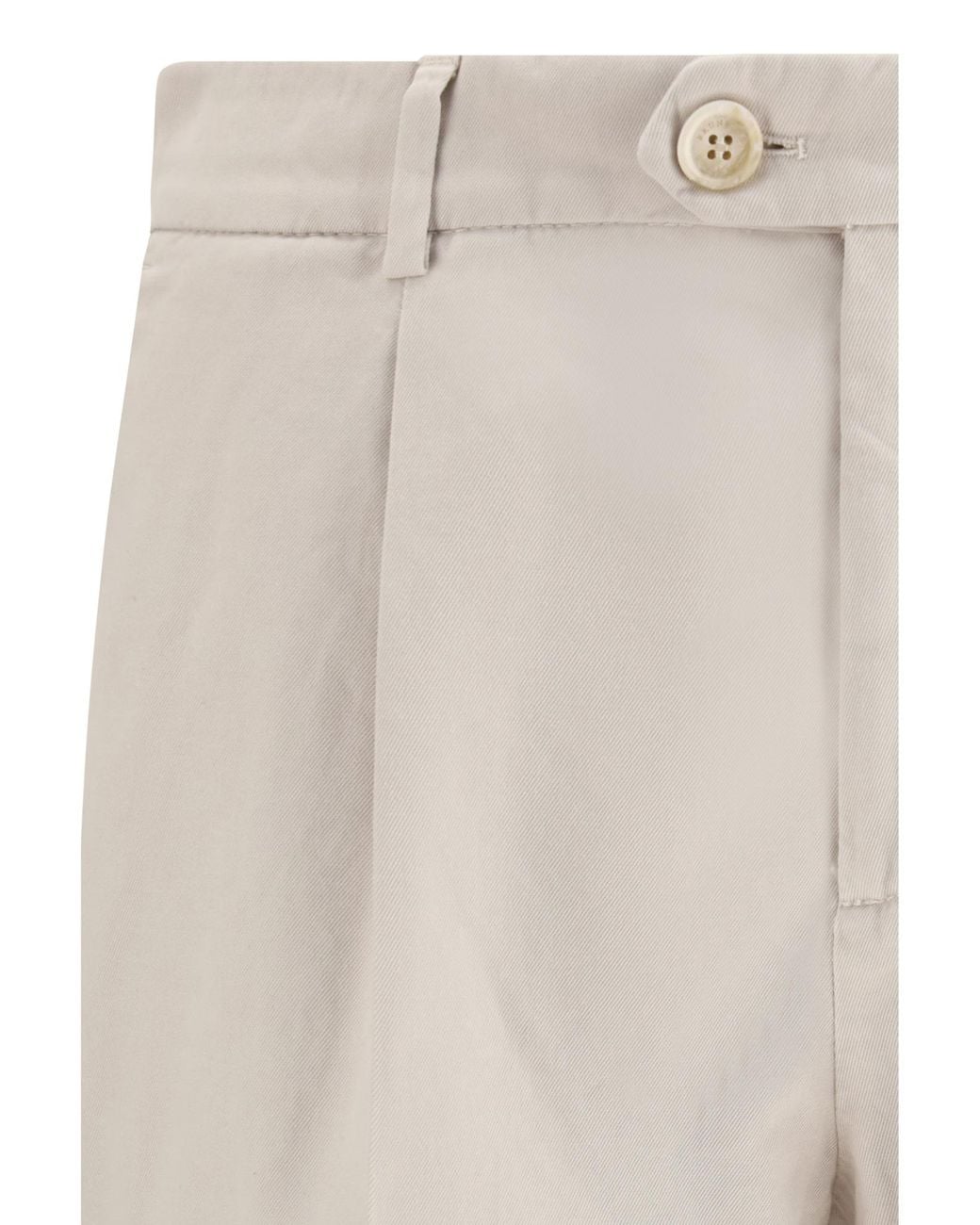 Brunello Cucinelli Natural Leisure-Fit Pleated Gabardine Trousers for men