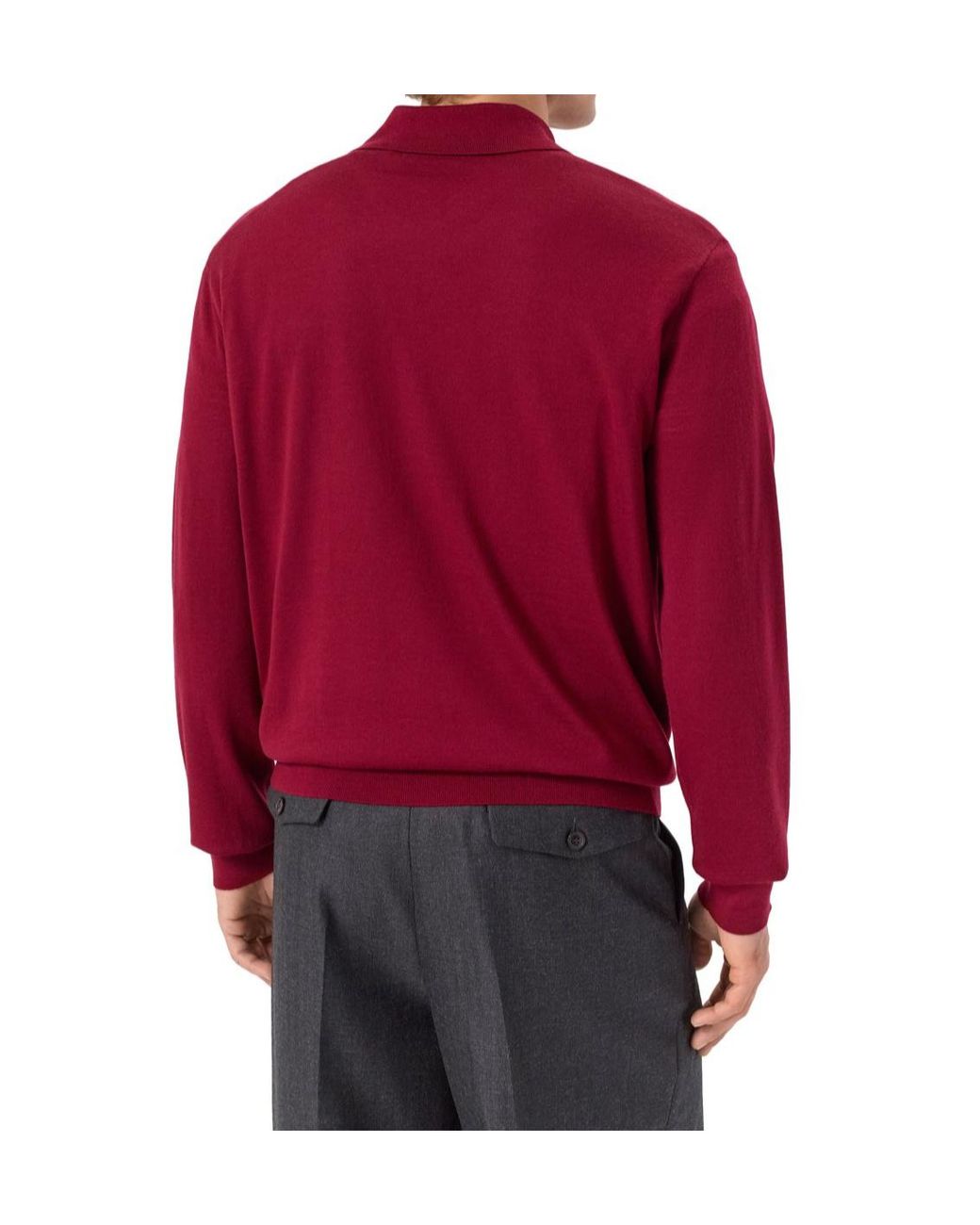 Dries Van Noten Red Wool Polo Shirt for men