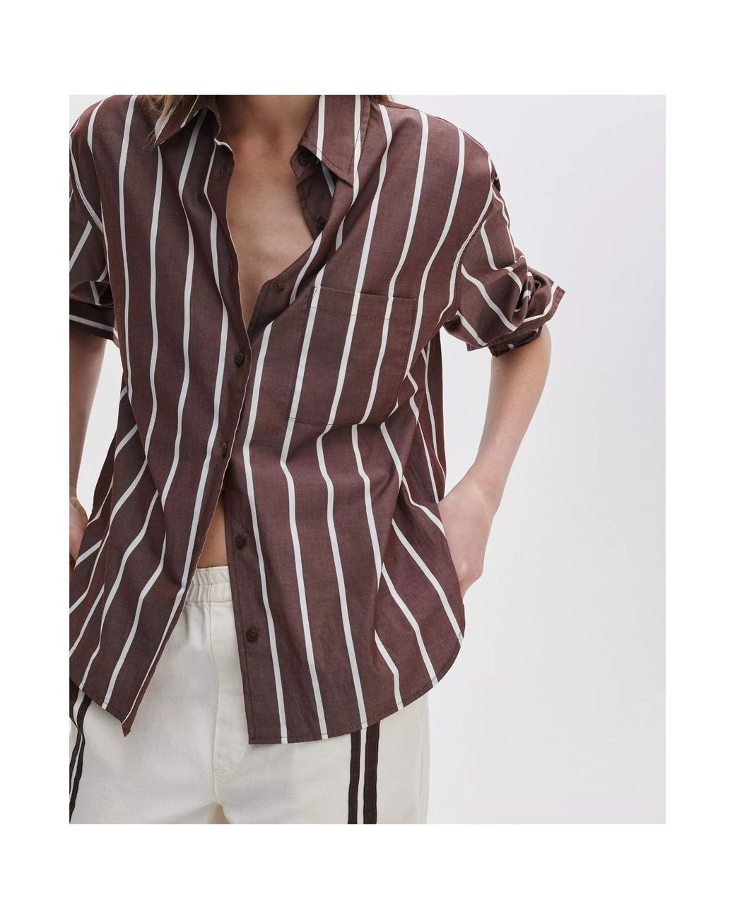 Rag & Bone Red Striped Relaxed Shirt