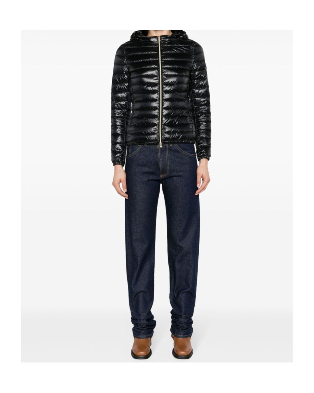 Herno Black Zip-Up Hooded Down Jacket