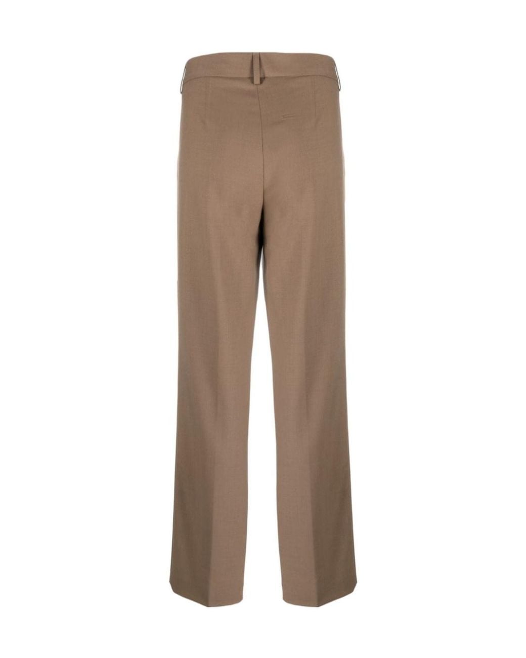 Closed Brown Straight-Leg Mid-Rise Trousers