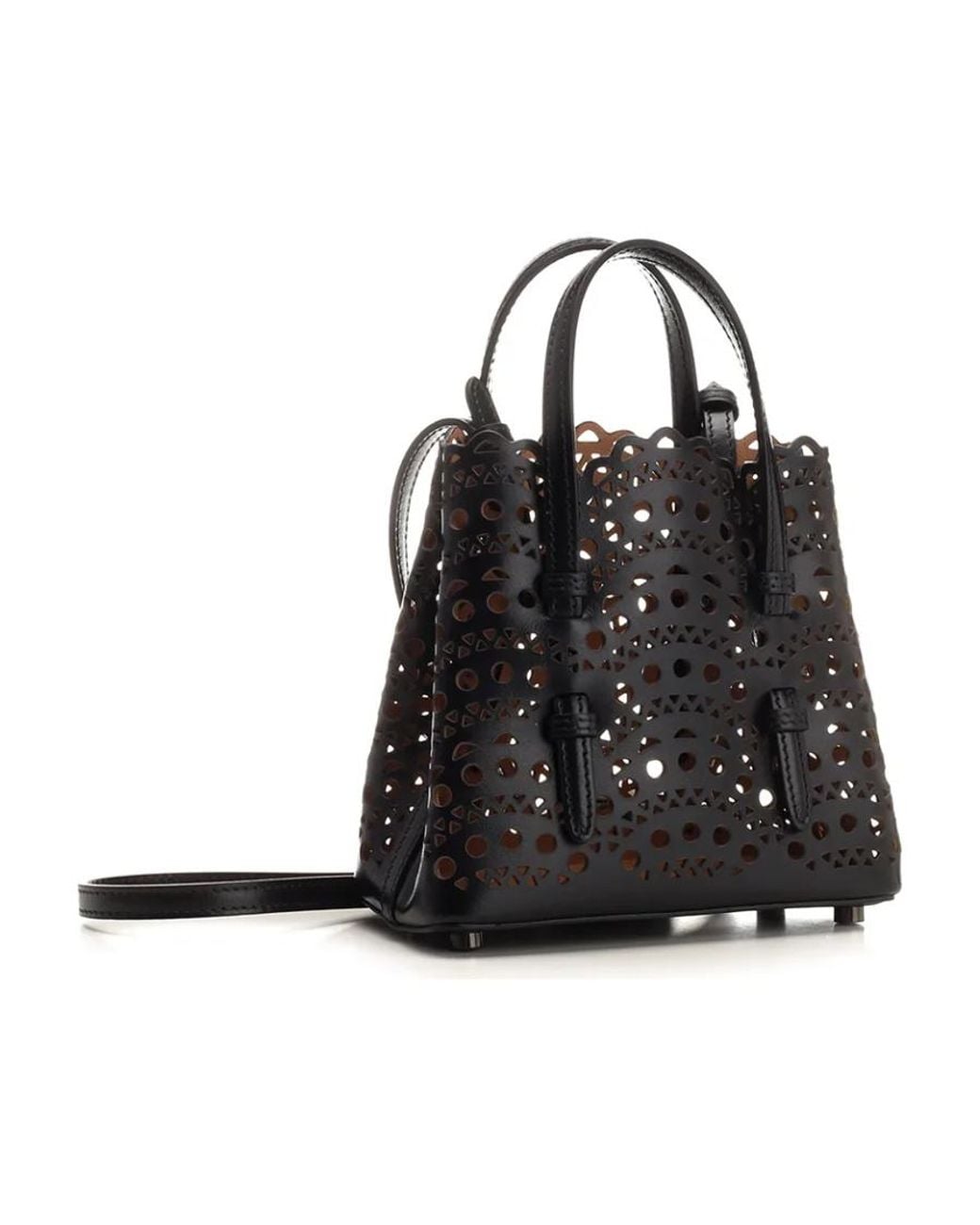 Alaïa Black Alaïa Mina 16 Small Top Handle Bag