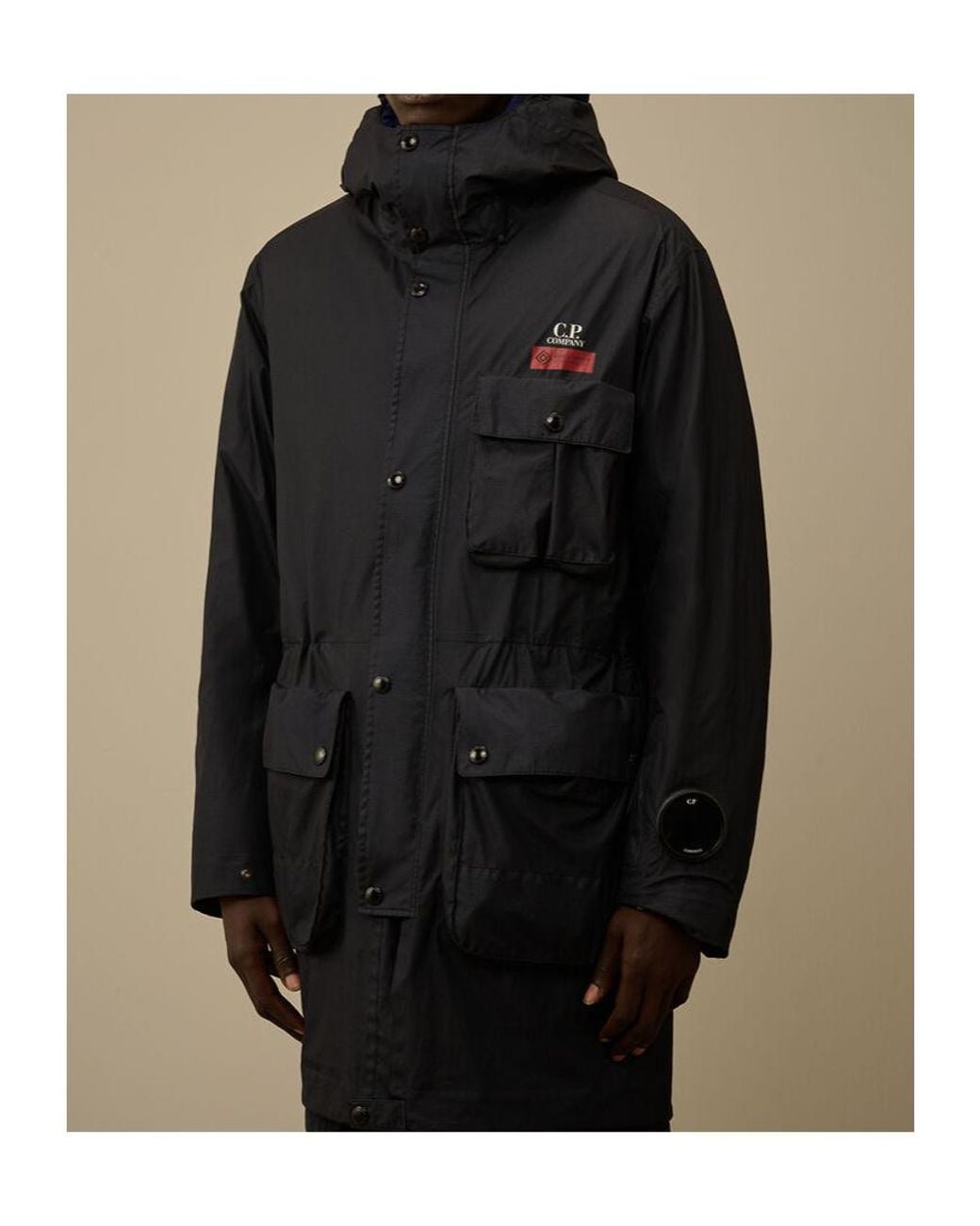C P Company Black Mille Goggle Jacket for men