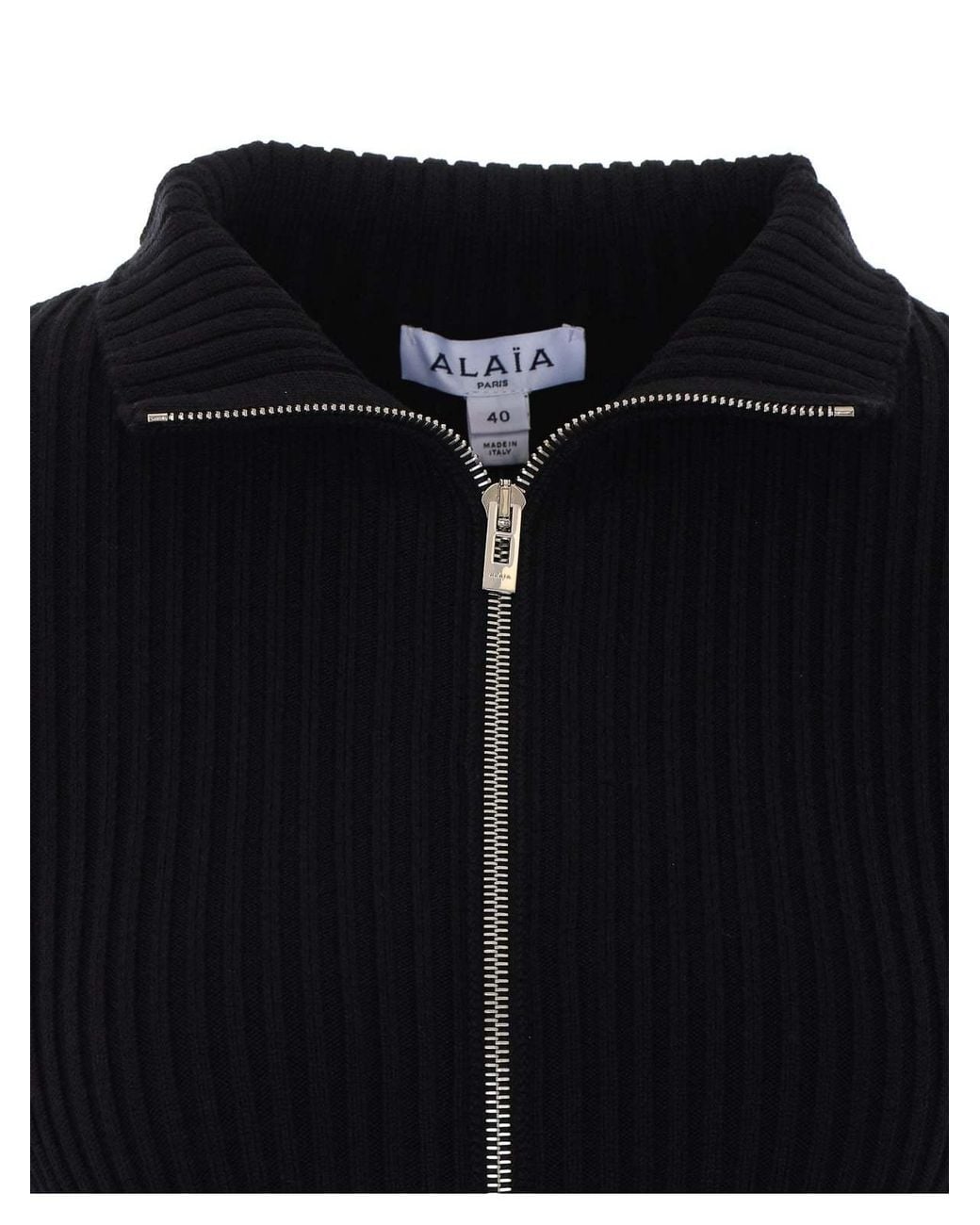 Alaïa Black Alaïa Long-Sleeved Zip-Up Cardigan