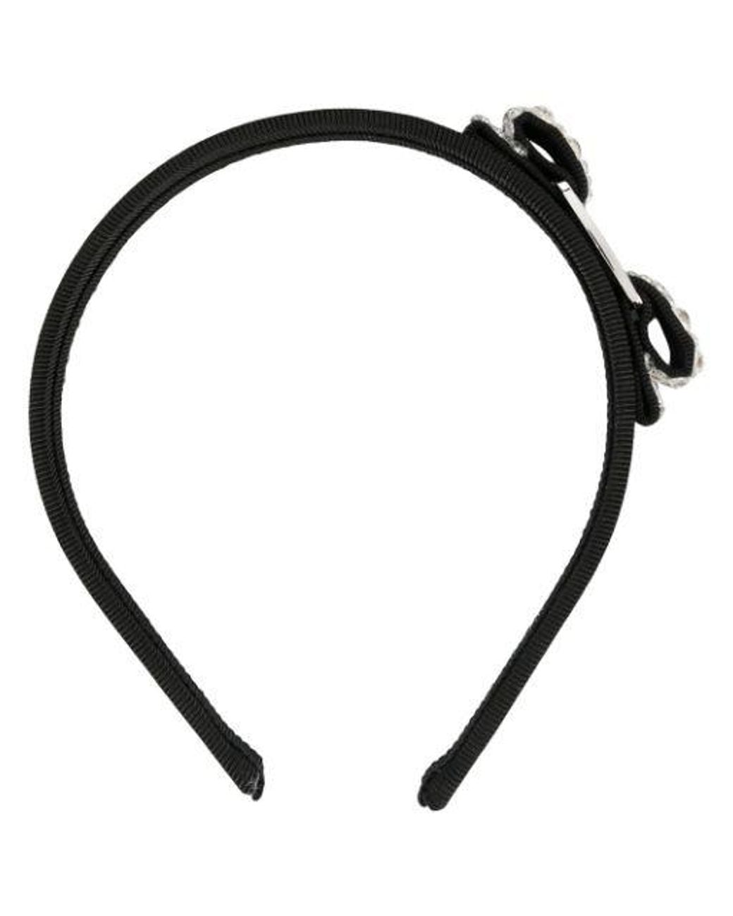 Ferragamo Black Ferragamo Embellished Vara Bow Headband
