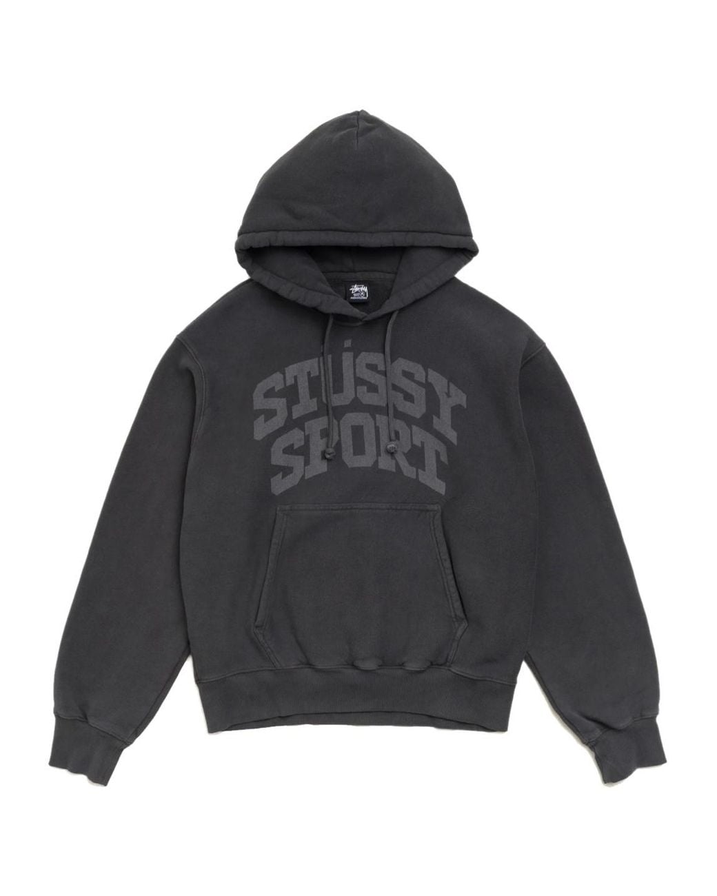 Stussy Gray Block Sport Hoodie Garment Dyed for men