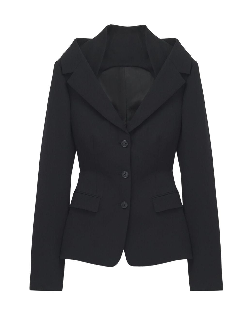 McQueen Black Off-The-Shoulder Harness Jacket