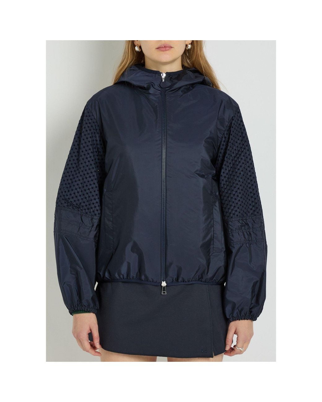 Moncler Blue Simple Nylon Jacket