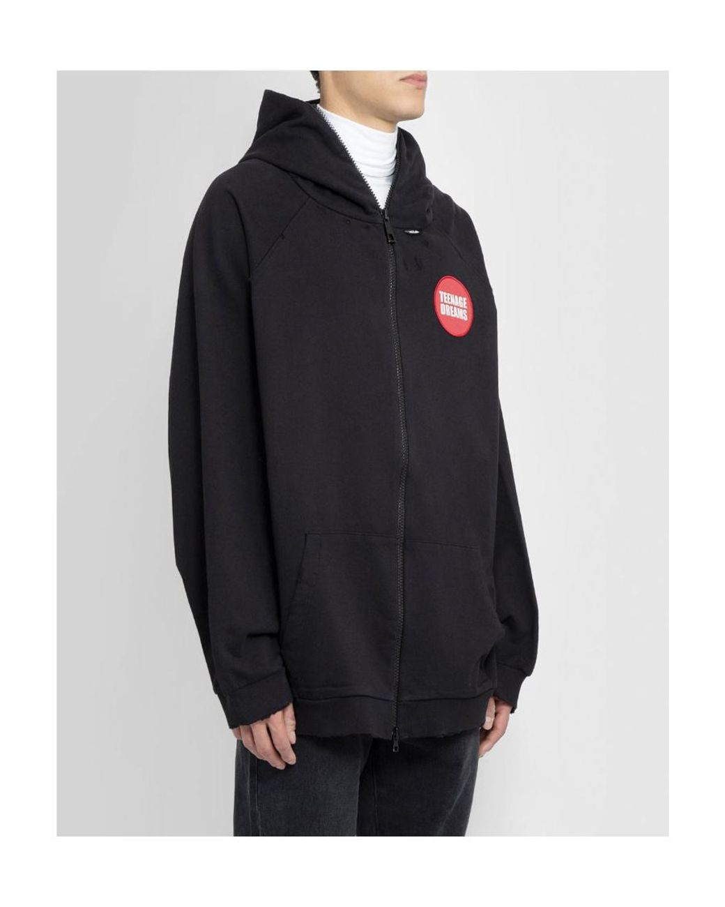 Raf Simons Black Teenage Dreams Hoodie for men