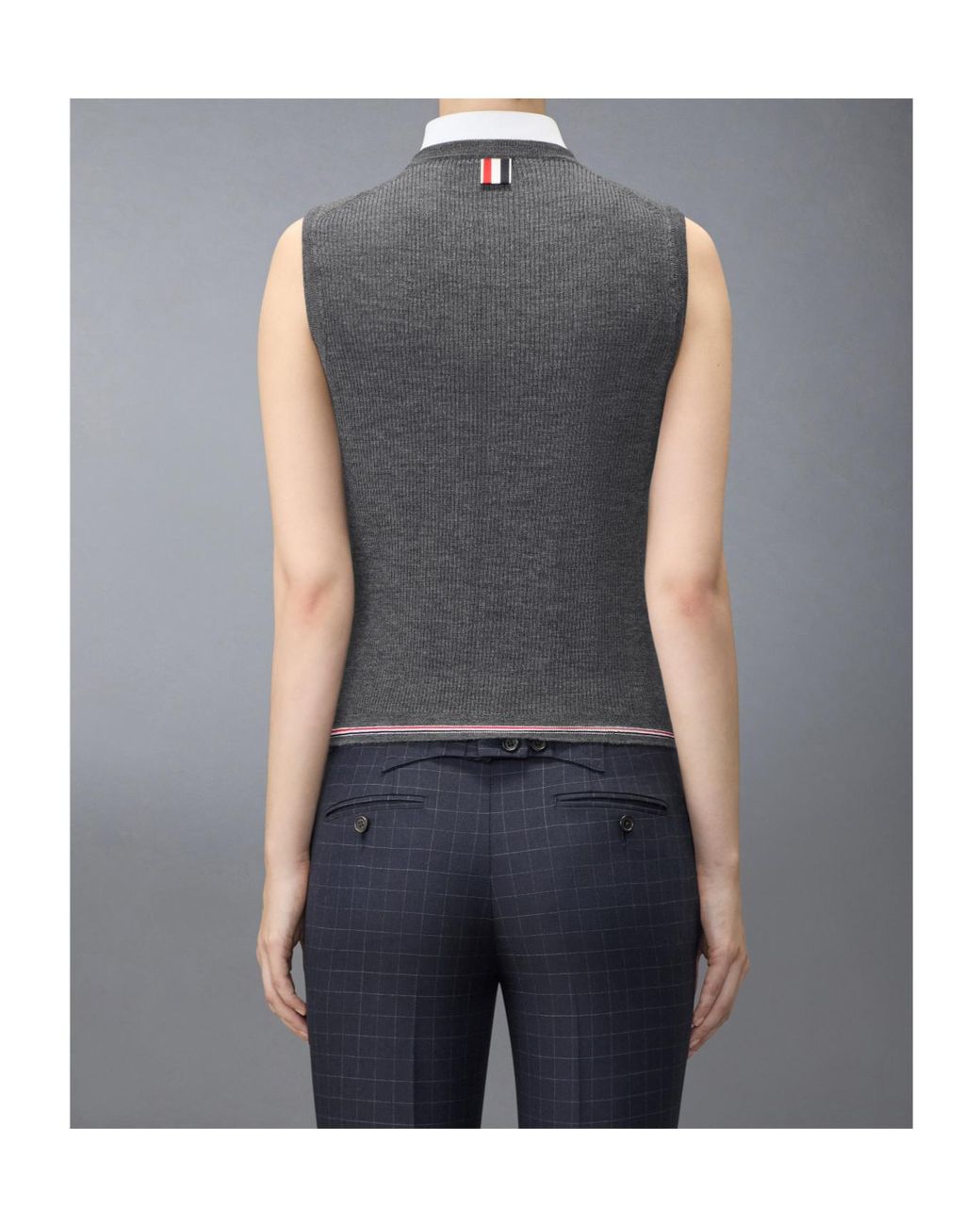 Thom Browne Gray Sleeveless Crewneck Top
