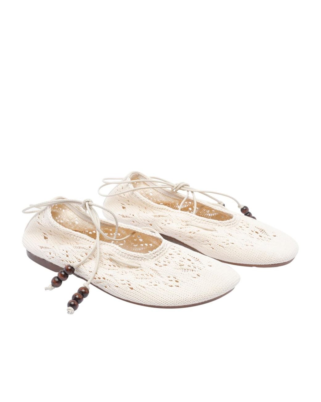 Alohas Natural Rosemary Ankle Strapped Ballerinas