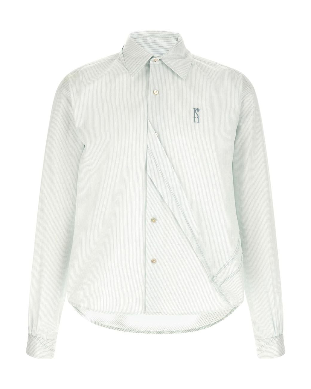 Kiko Kostadinov White Ohne K-Dart Striped Shirt for men