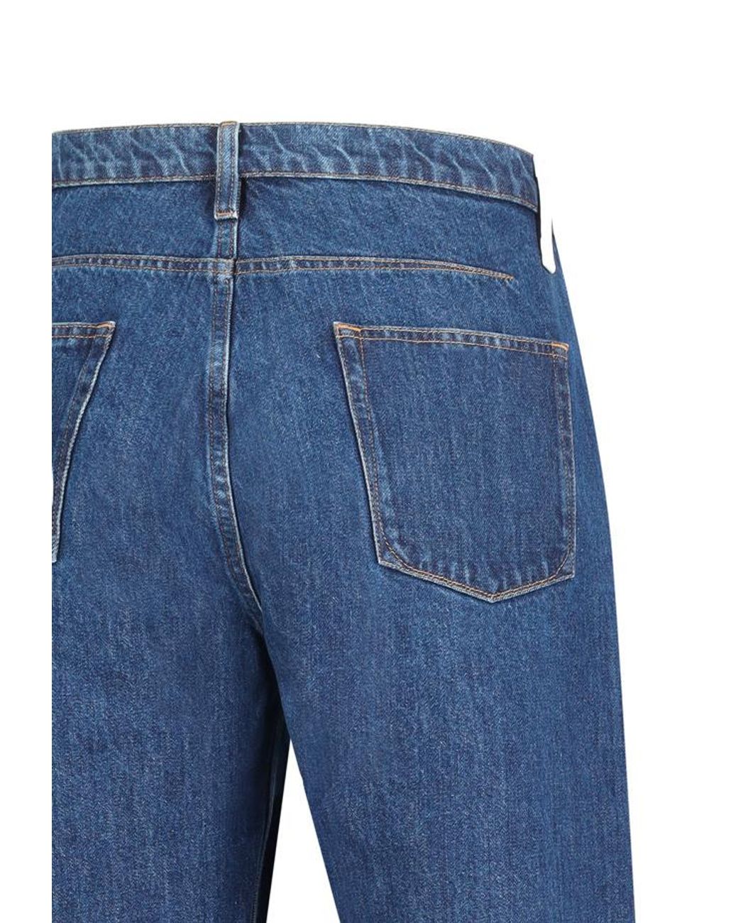 Jil Sander Blue Denim Treated Straight-Leg Jeans for men