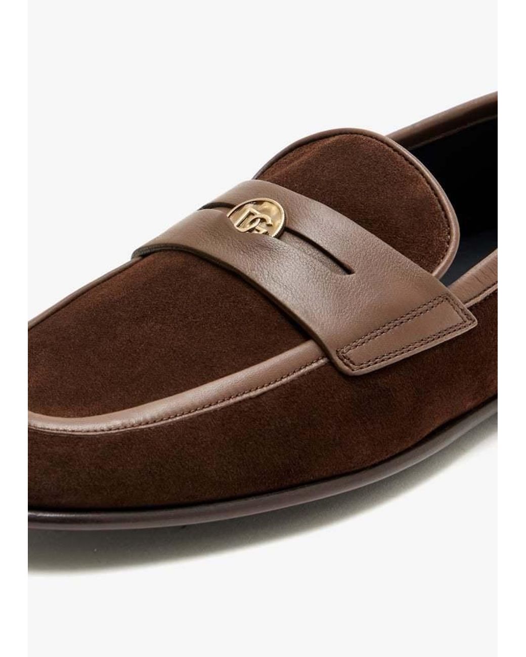 Dolce & Gabbana Brown Logo Plaque Loafers for men