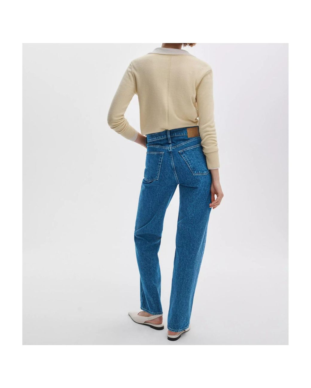 Rag & Bone Blue Shea Relaxed Straight Jeans