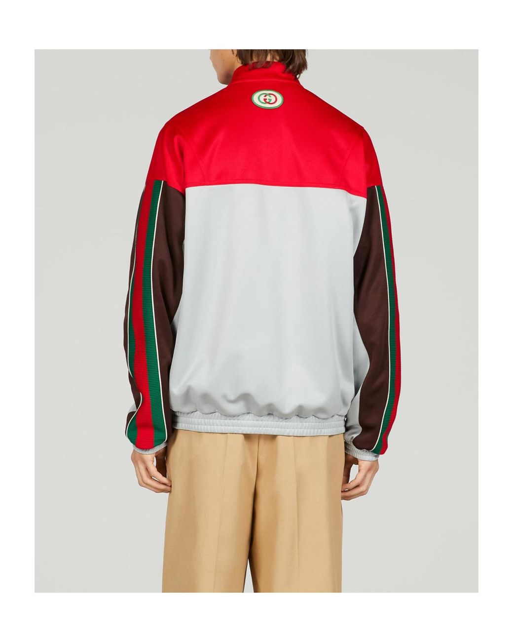 Gucci Red Panelled High-Neck Jacket for men
