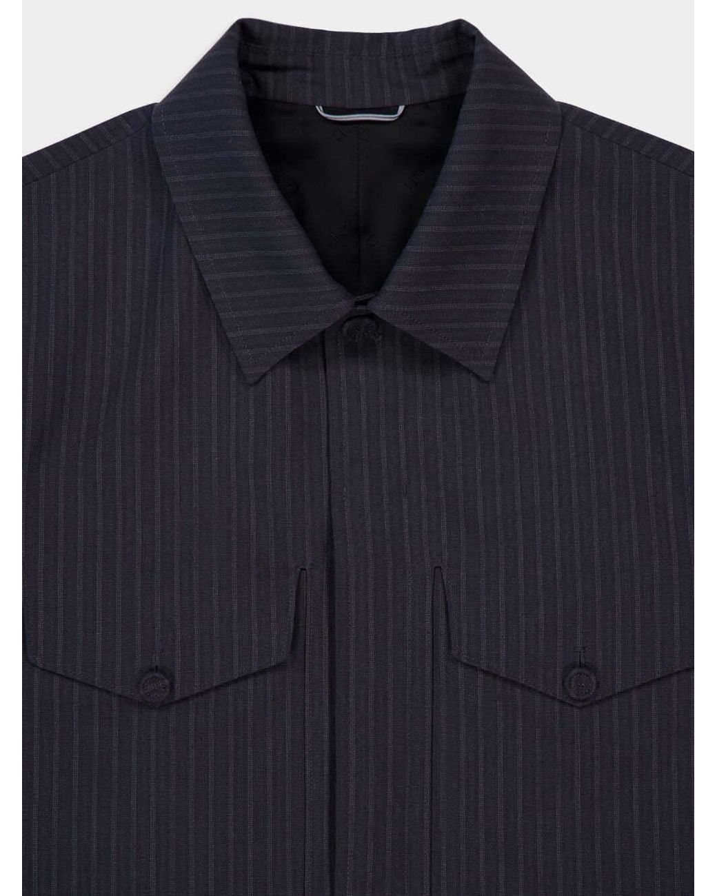 Dior Blue Homme Striped Button-Up Jacket for men