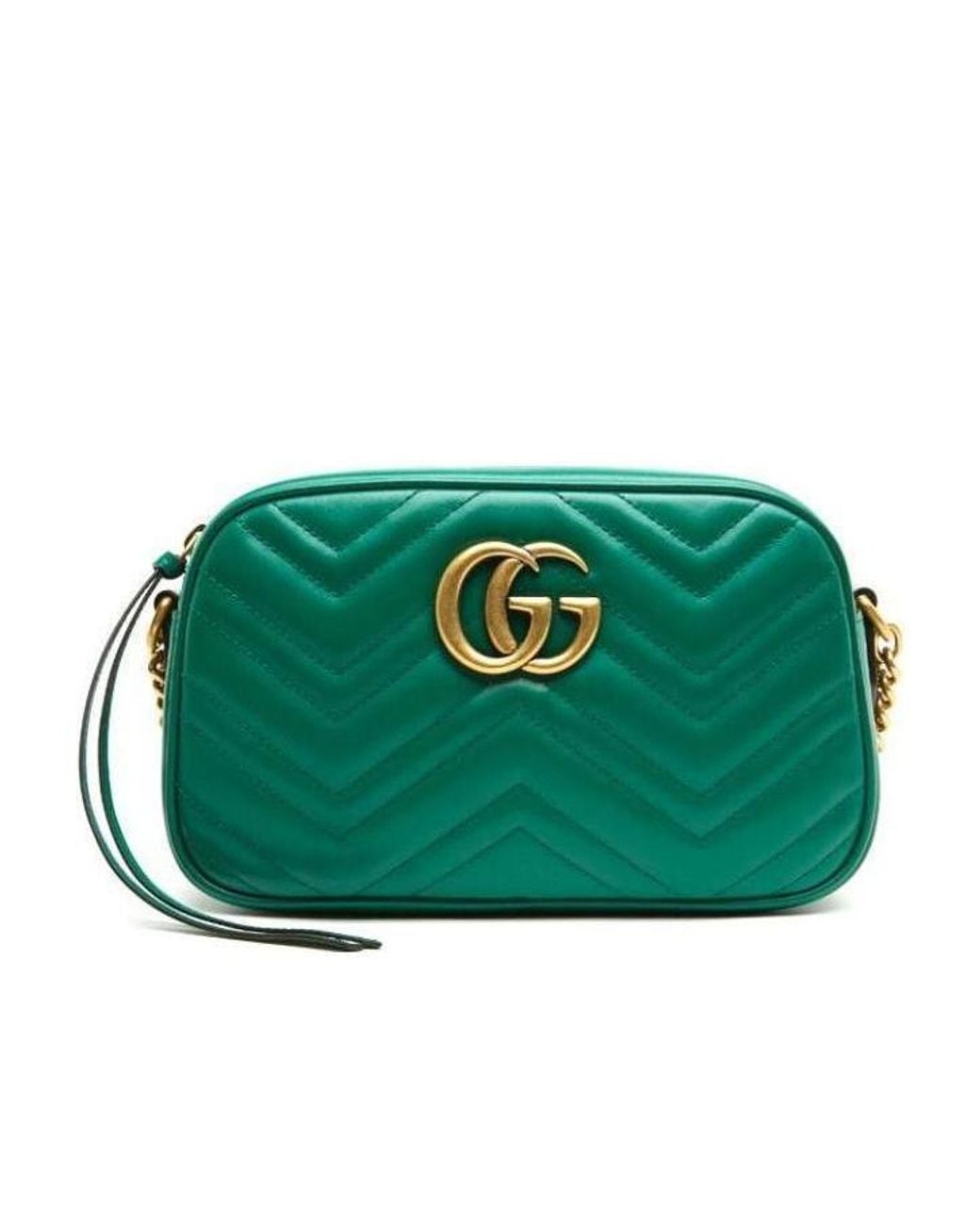 Gucci Green Gg Marmont Small Shoulder Bag