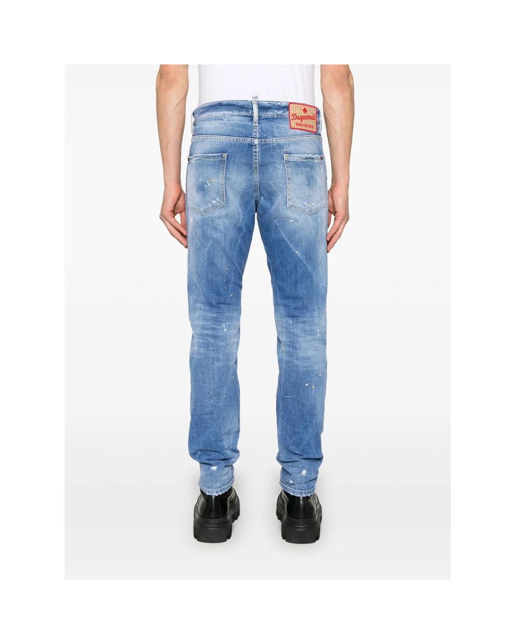 DSquared² Blue Distressed Straight-Leg Cool Guy Jeans for men