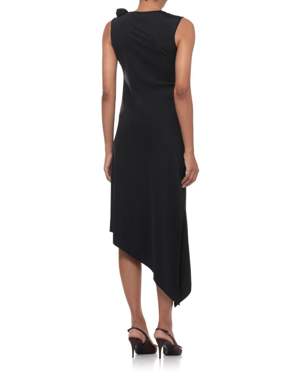 Coperni Blue Draped Rose Detail Dress