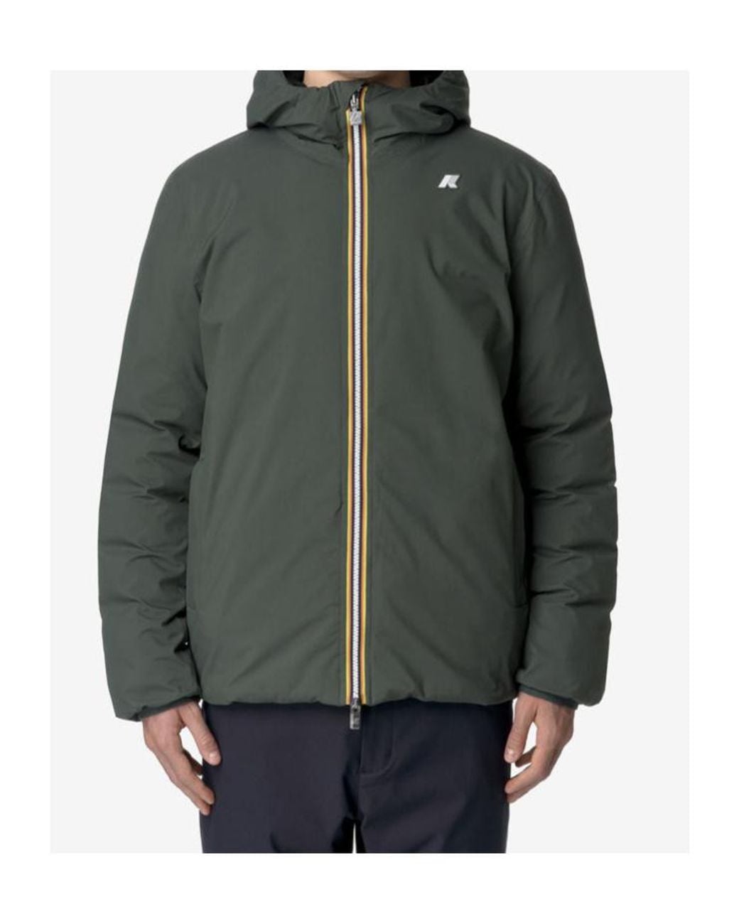 K-Way Green Jack St Thermo Reversible Hooded Down Jacket for men