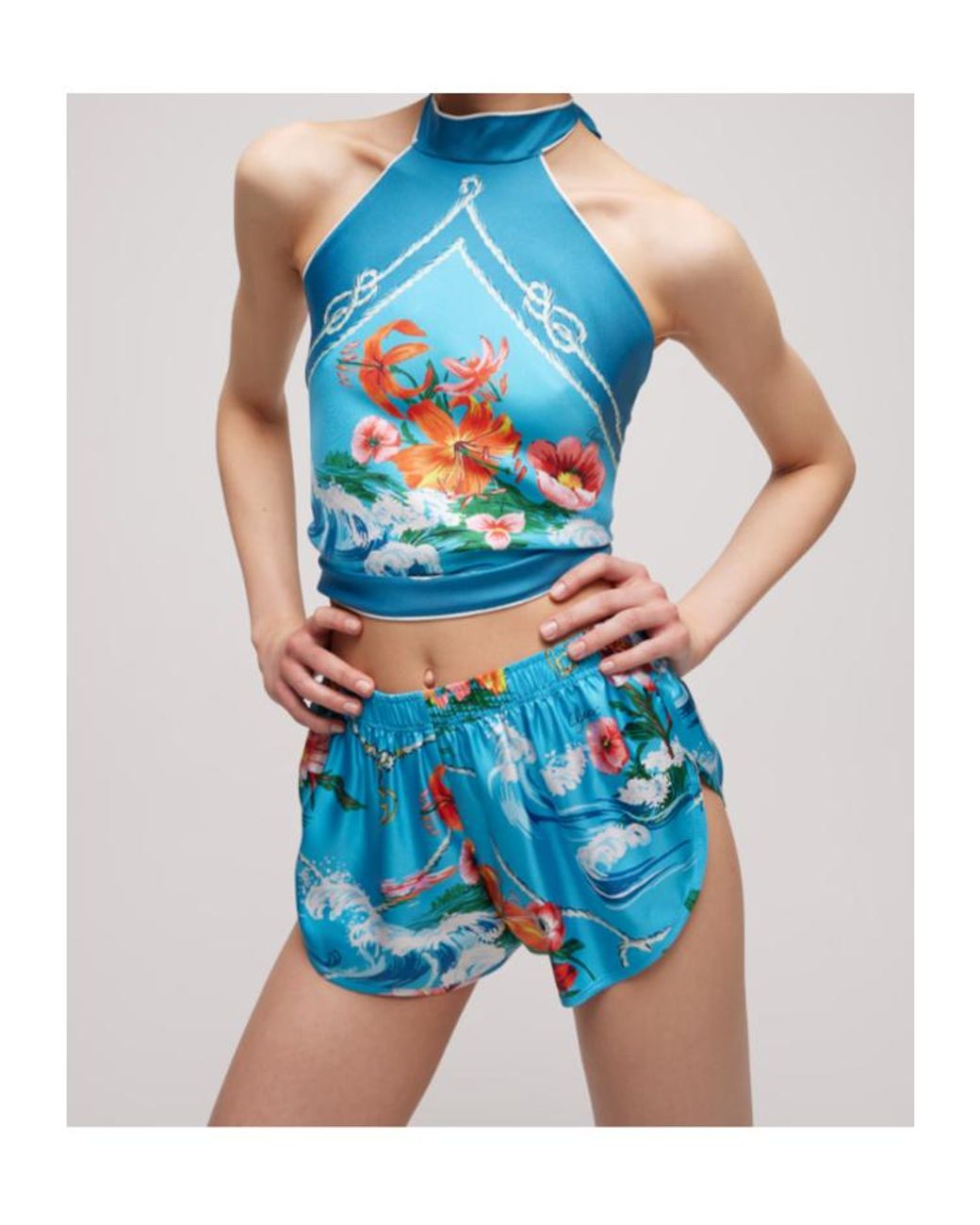 Gucci Blue Graphic Printed Twill Shorts