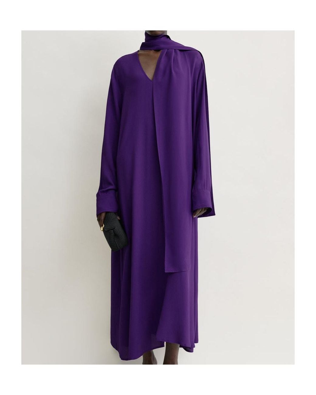 Totême Purple Totême Scarf Detail Maxi Dress