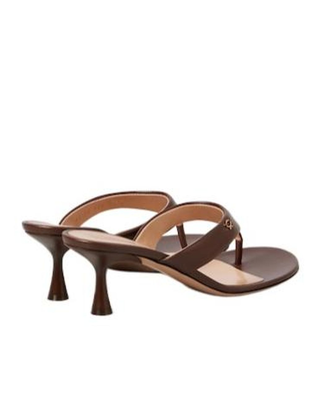 Gianvito Rossi Brown Ascent 55 Leather Thong Sandals