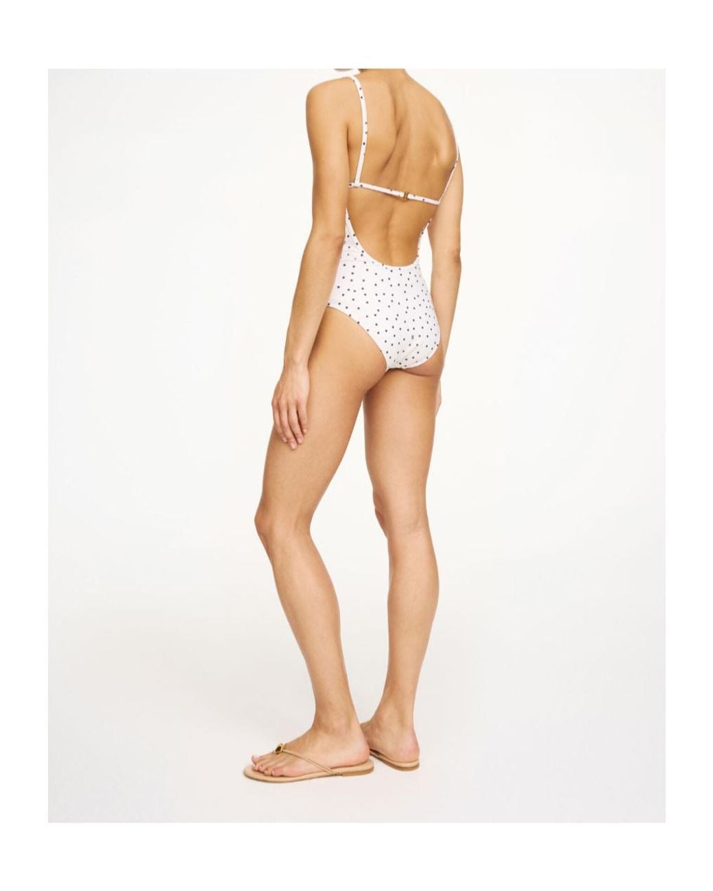 By Malene Birger White Astrid Polka-Dot Swimsuit