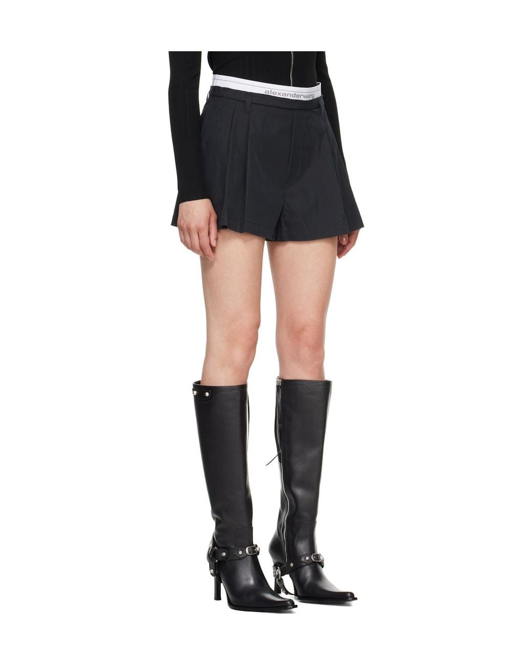 Alexander Wang Black Logo Band Shorts