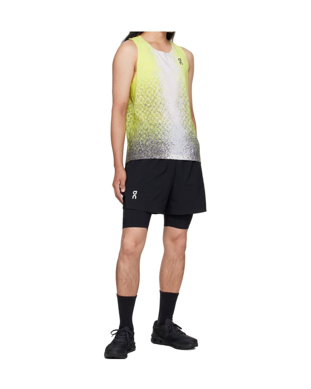 On Shoes Yellow Race Crew Neck Vest for men