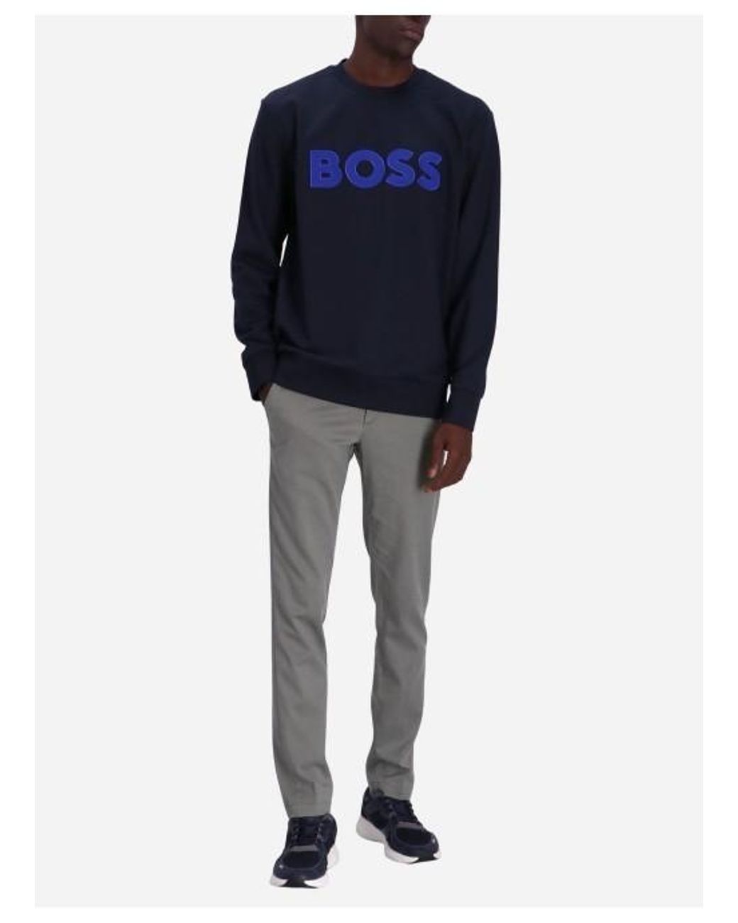 Boss Gray Straight Casual Pants for men