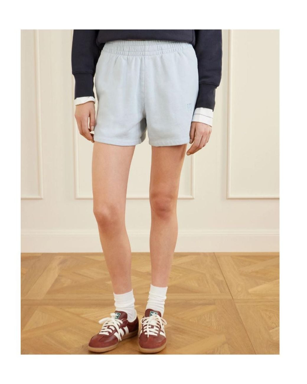 Anine Bing White Elastic Waist Shorts