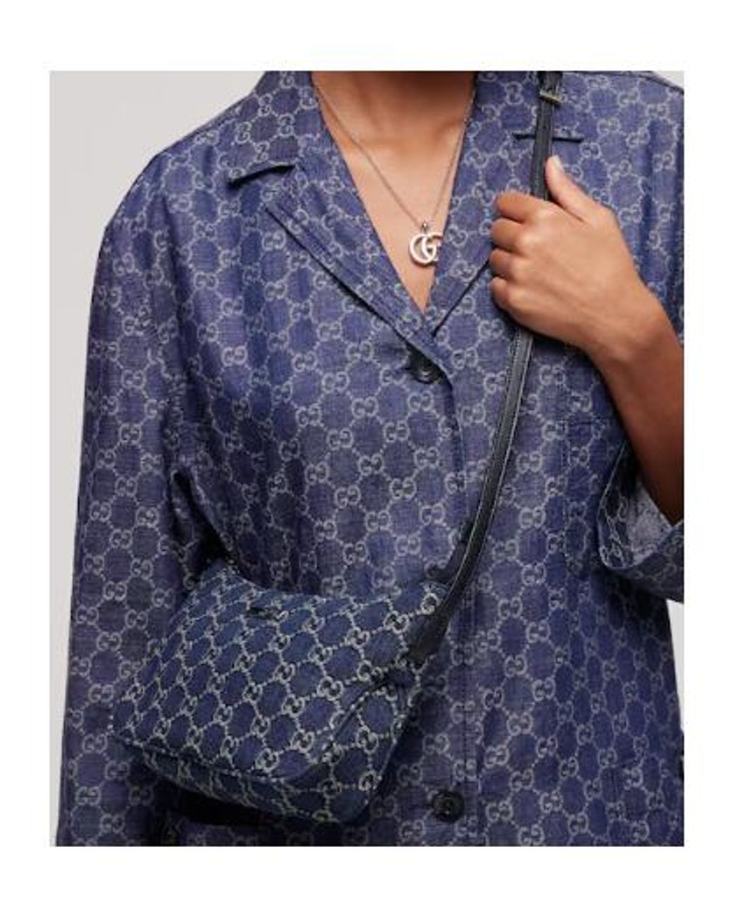 Gucci Blue Lady Lunetta Small Shoulder Bag