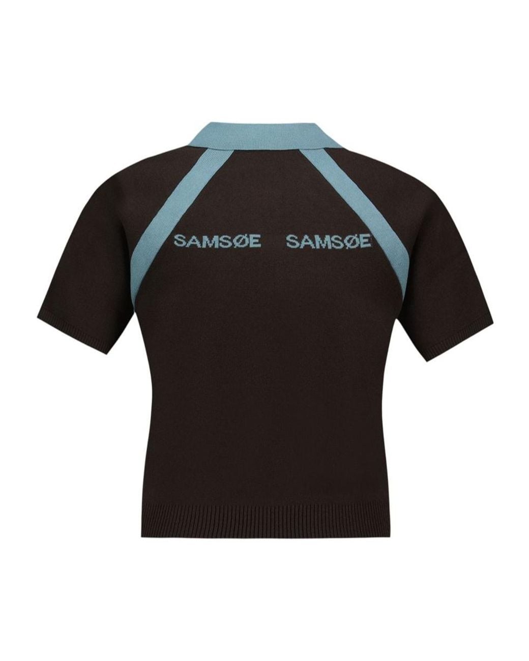 Samsøe & Samsøe Black Raglan Sleeve Polo Shirt