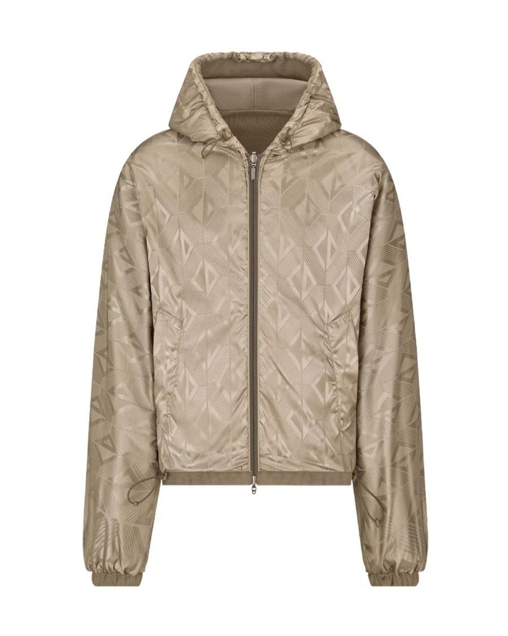 Dior Brown Homme Logo Embroidered Zip-Up Jacket for men