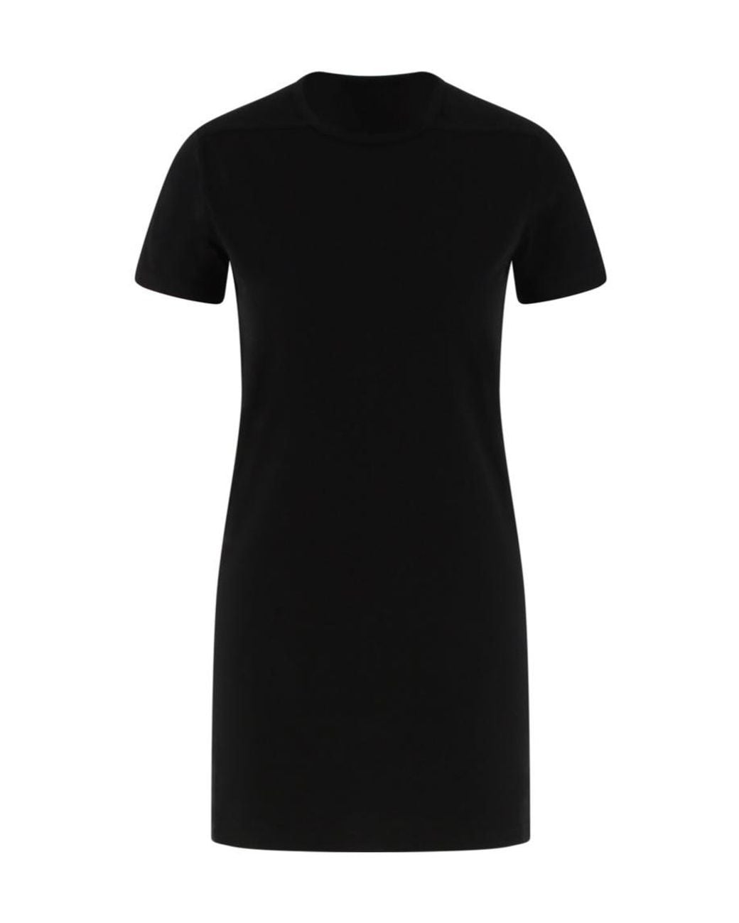 Rick Owens Black Short-Sleeved Crewneck Dress