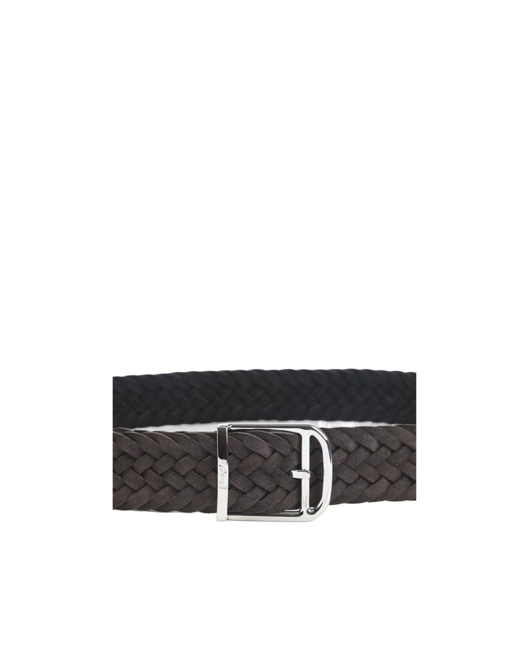 Brioni White Braided Leather Belt for men