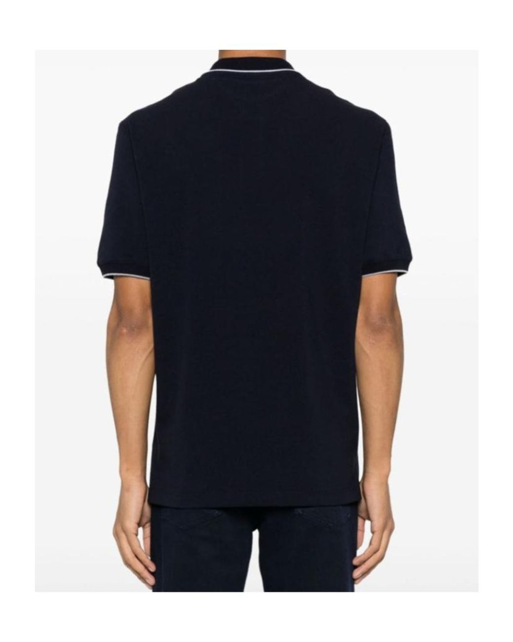 Brunello Cucinelli Black Cotton Polo Shirt for men