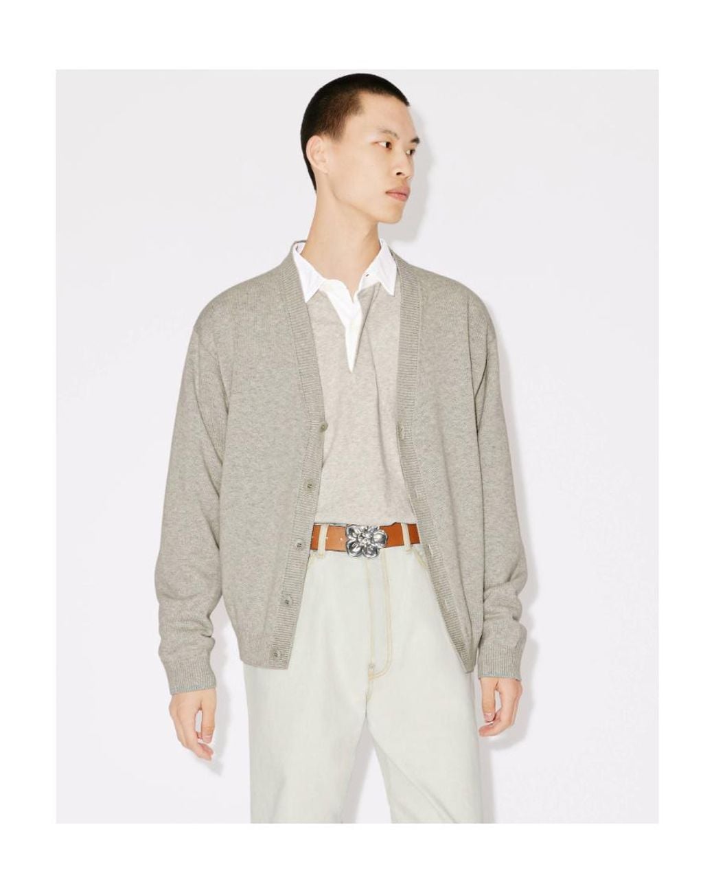KENZO White Tiger Academy Buttoned Cardigan for men