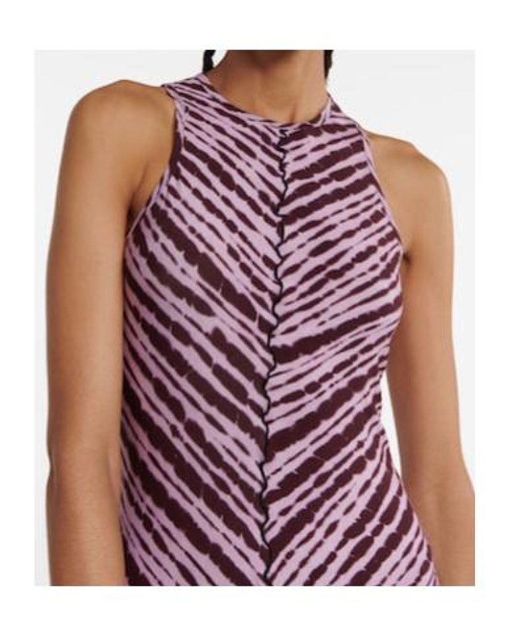 Proenza Schouler Purple Printed Jersey Midi Dress
