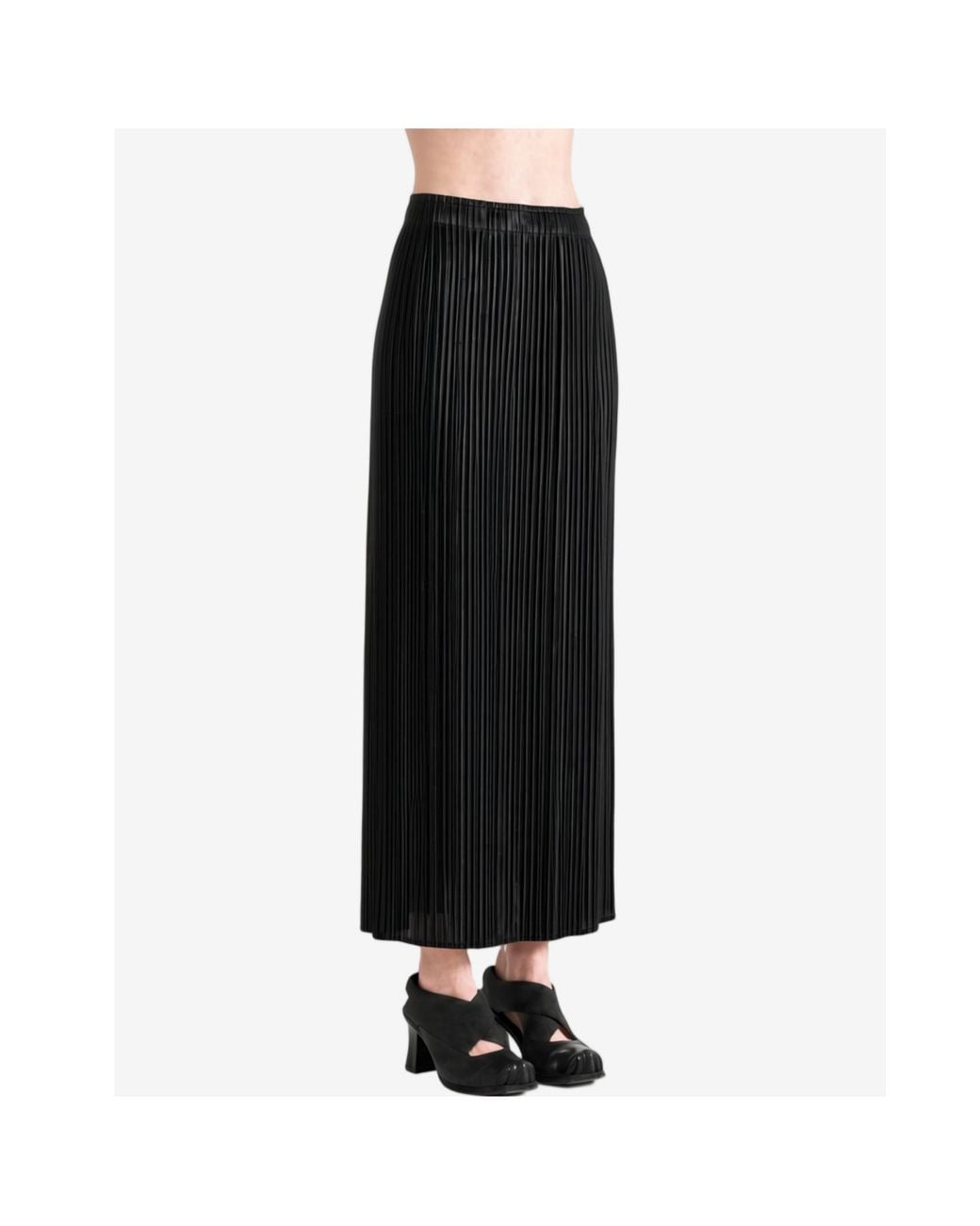 Pleats Please Issey Miyake Black Pleated Maxi Skirt