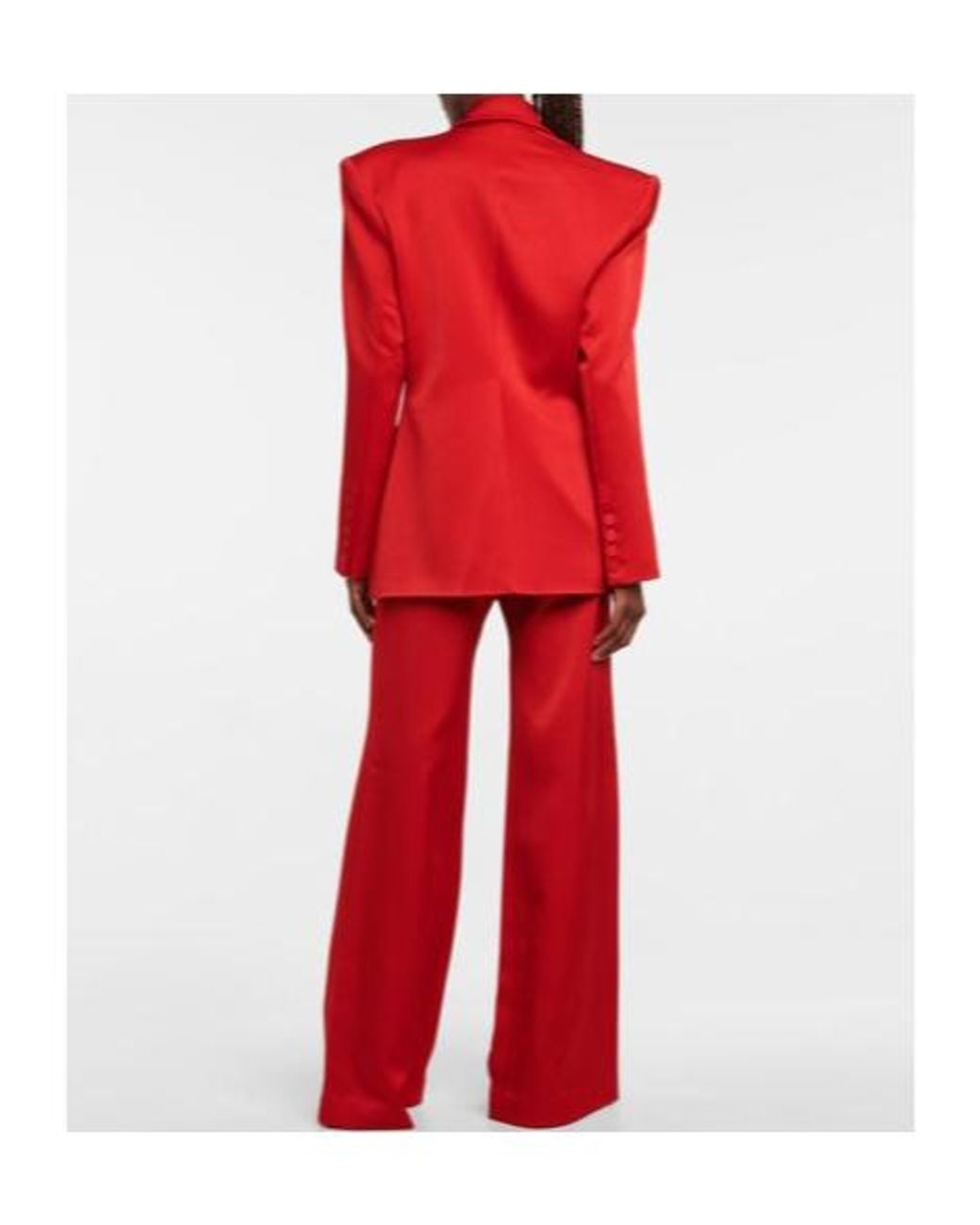 Alex Perry Red Wells Satin Crepe Blazer