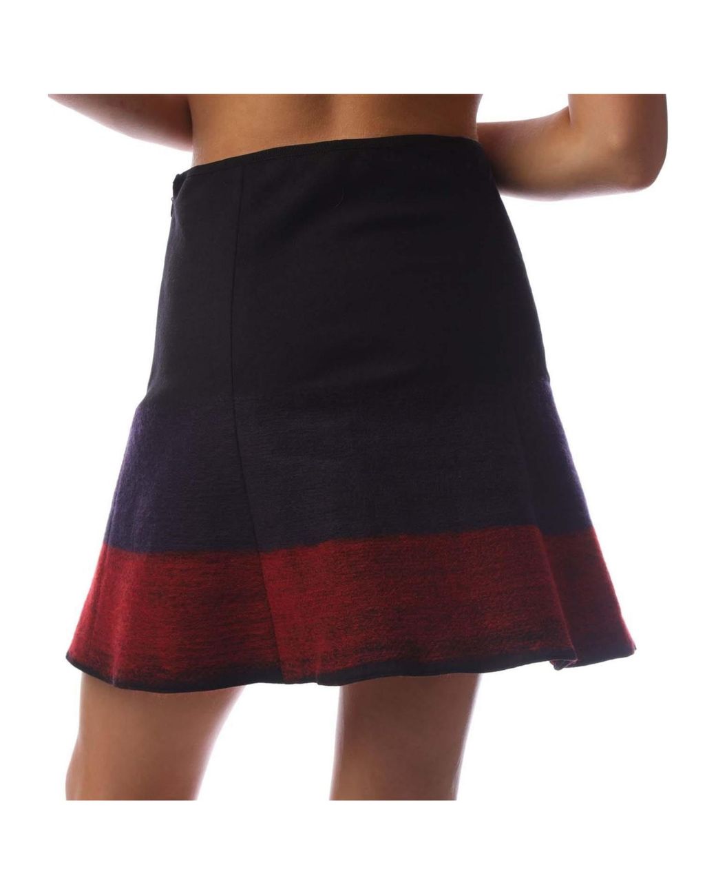 Emporio Armani Black Dip Dyed Flared Mini Skirt