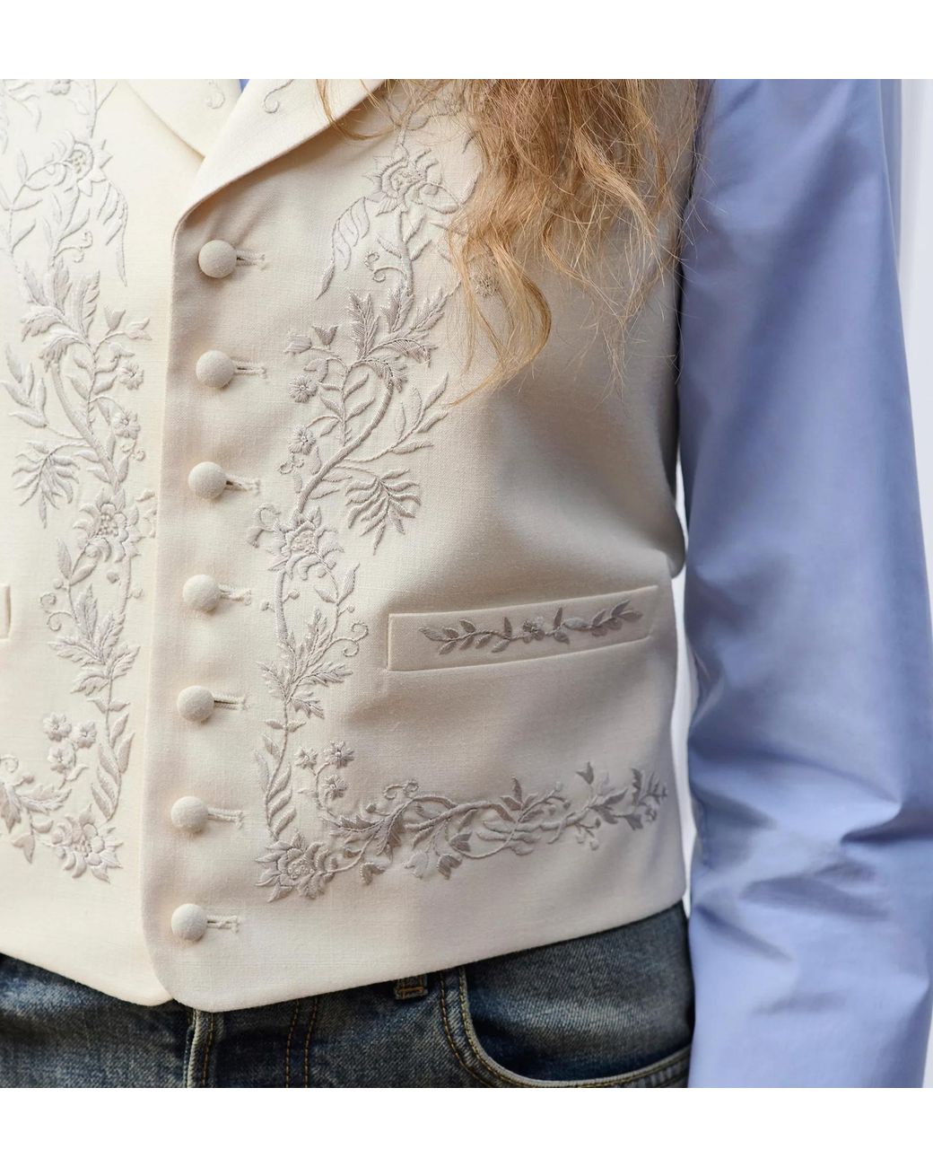 Dior White Embroidered Vest