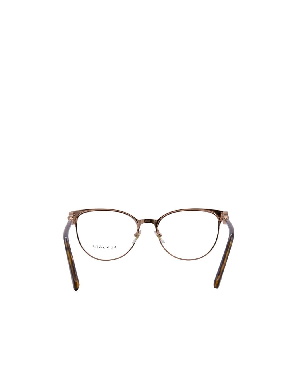 Versace Brown Eyewear Logo Plaque Cat-Eye Frame Glasses