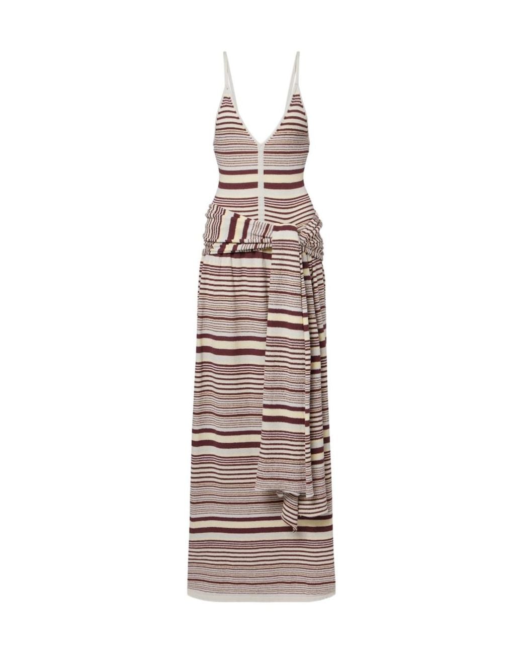 AYA MUSE Multicolor Aella Knitted Striped Cotton-Blend Maxi Dress